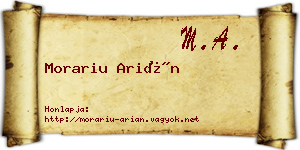 Morariu Arián névjegykártya
